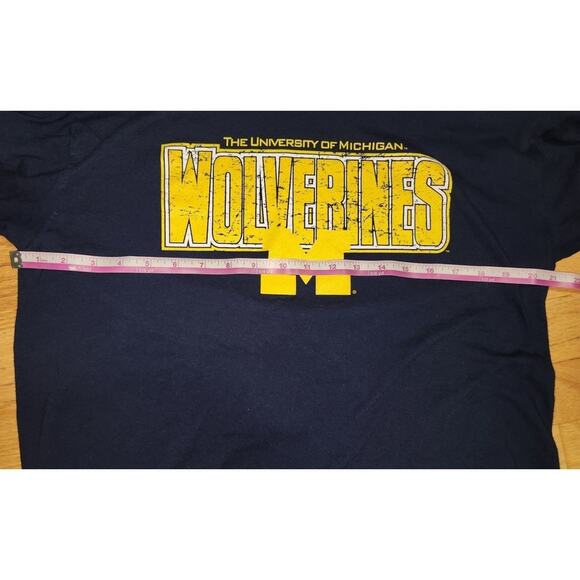 University of Michigan Blue Football Unisex Long‎ Sleeve Shirt Size Large - Picture 6 of 7